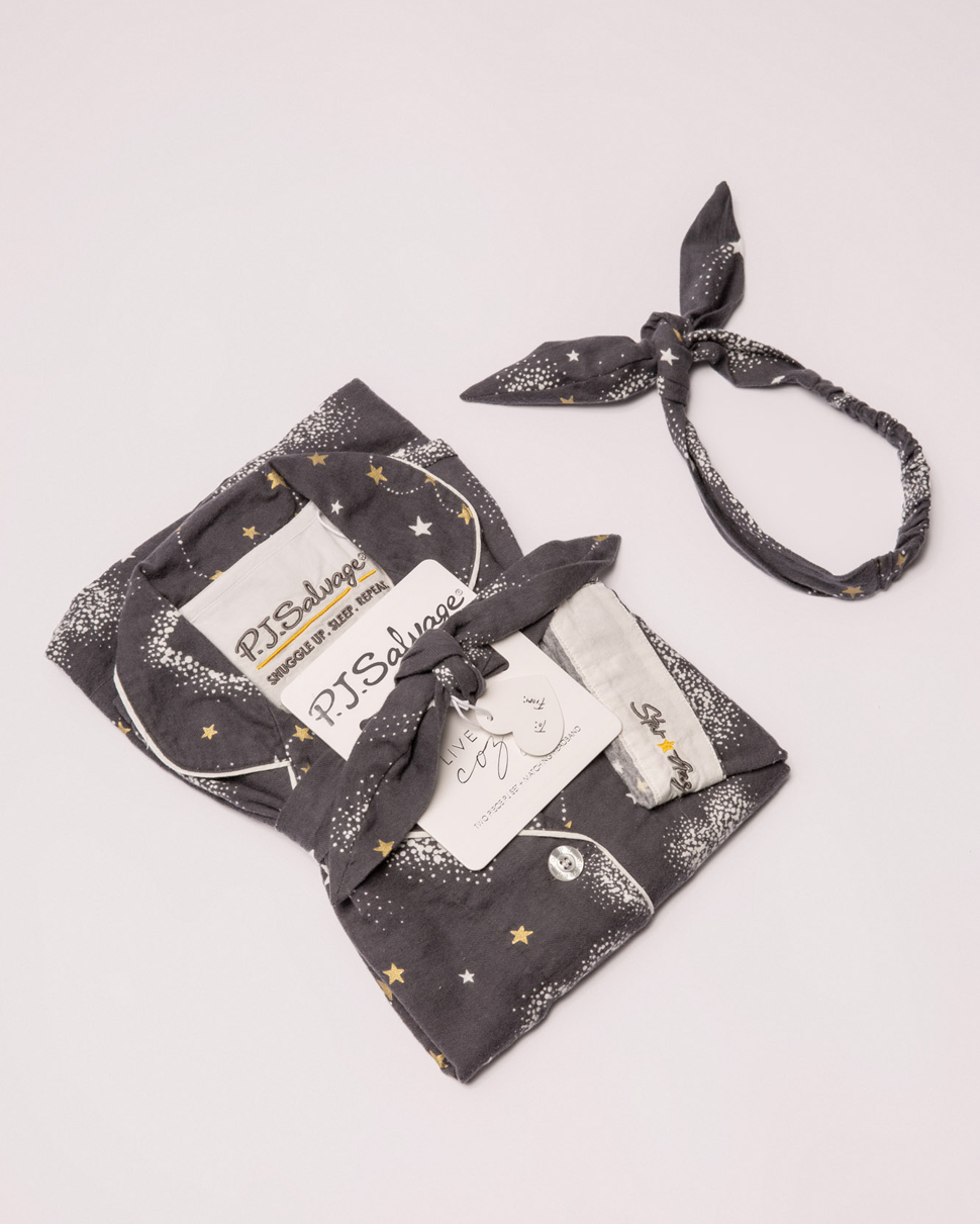 PJ Salvage Star Gazer Classic Flannel Pajama Set in Pewter PJ Salvage Star Gazer Classic Flannel Pajama Set in Pewter